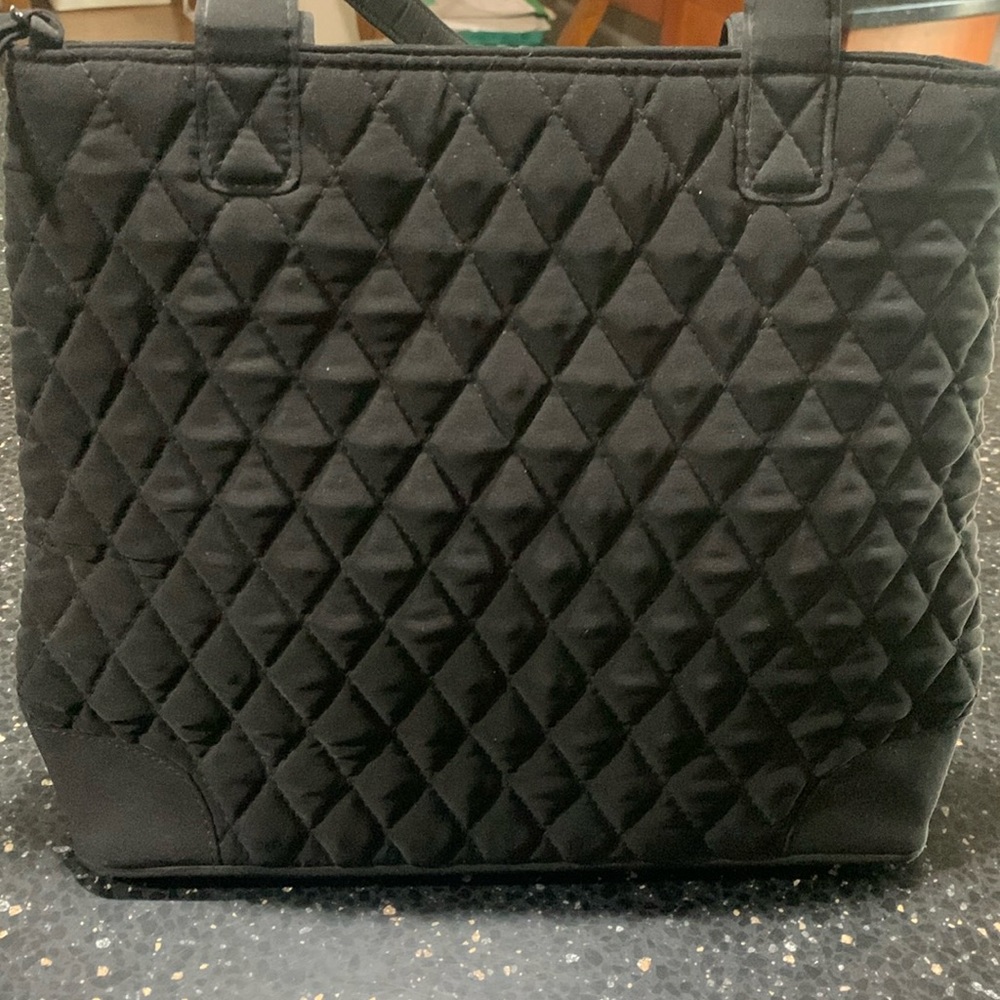 Vera Bradley Black Microfiber Shoulder Bag. NWOT.